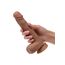 Dildo vibrator realist cu impingere The Thrusting Jack Hammer CalExotics caramel, vedere de sus