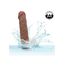 Dildo vibrator realist cu impingere The Thrusting Jack Hammer CalExotics caramel, vedere completa