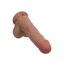 Dildo vibrator realist cu impingere The Thrusting Jack Hammer CalExotics caramel, detaliu glans si vene reliefate