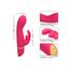 Vibrator rabbit cu doua motoare Love Bunny CalExotics roz, detaliu inel auriu