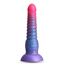 Dildo striat cu ventuza NS Novelties Colours Stacked albastru, vedere din fata