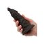 Dildo fantezie lup The Werewolf Dong CalExotics negru, vedere laterala cu textura blana