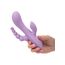 Vibrator triplu flexibil Bend and Hold Rumbler CalExotics mov, vedere completa