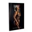 Body dres cu model floral paisley si jartiera Daring Intimates negru, detaliu bretele subtiri