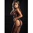 Body dres cu model floral paisley si jartiera Daring Intimates negru, vedere de ansamblu