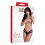 Chilot tanga crotchless cu dantela dubla Lucy Daring Intimates negru, detaliu decupaj central