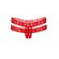Chilot tanga crotchless cu dantela dubla Lucy Daring Intimates rosu, detaliu decupaj central