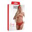Chilot tanga crotchless cu dantela dubla Lucy Daring Intimates rosu, detaliu benzi duble