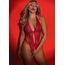 Body teddy din dantela cu decupaj central Daring Intimates rosu, vedere din fata