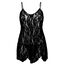 Camasa de noapte Leg Avenue din dantela neagra, asezata plat