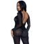 Catsuit transparent cu strasuri Leg Avenue negru, vedere laterala