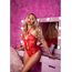 Teddy dantela cu inel inima Leg Avenue rosu, intins, fara model