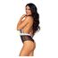Costum arbitru roleplay Leg Avenue negru si alb, detaliu decolteu adanc tip keyhole