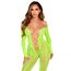 Body dres print sarpe Leg Avenue verde neon, vedere completa din fata