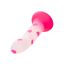 Dildo cu ventuza Glow Stick Heart CalExotics fosforescent, vedere din alt unghi