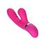 Vibrator rabbit Foreplay Frenzy Pucker CalExotics roz, vedere diagonala cu butoane si logo CalExotics