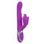 Vibrator rabbit cu pulsatie Enchanted Throbbing Butterfly CalExotics mov, vedere completa cu stimulator in forma de fluture