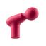 Aparat de masaj cu percutie Power Gun Caresse rosu, vedere completa cu cap sferic si maner tip pistol