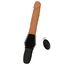 Vibrator realist cu dubla impingere Inferno Hidden Desire natural, vedere completa din alt unghi cu telecomanda