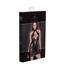 Rochie cu aspect ud, cu panouri transparente si sireturi tip corset, Noir HandMade