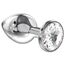 LOLA, Plug anal mare din argint Diamond Clear Sparkle Large cu cristal transparent - 8 cm vedere laterala