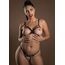 Set sutien cu cupe deschise si chilot crotchless cu barete Daring Intimates negru, vedere completa