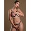 Set sutien cu cupe deschise si chilot wetlook Daring Intimates negru, vedere din fata