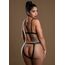 Set sutien cu cupe deschise si chilot wetlook Daring Intimates negru, vedere laterala