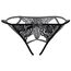 Chilot crotchless cu dantela si string Inez Daring Intimates negru, detaliu dantela scaloped