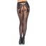 Dres crotchless cu fundita tesuta si cusatura Leg Avenue negru, vedere din spate cu model fundita