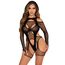 Body cu model portjartier si taieturi provocatoare, Leg Avenue - Negru, S-L