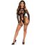 Body cu model portjartier si taieturi provocatoare, Leg Avenue - Negru, S-L
