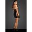 Rochie cu aspect ud, cu panouri transparente si sireturi tip corset, Noir HandMade