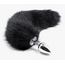 Dop anal Velvet Touch Faux Fur Fox Tail, Fetish Addict cu coada​ lunga 40 cm, Negru, 7 cm blanos