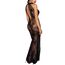 Rochie lunga din tul cu broderie aspect floral, Noir Handmade - neagra