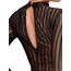 Rochie Neagra Semi transparenta cu dungi, din tul elastic cu dantela, Noir Handmade detaliu spate