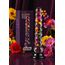 Dildo cu bile Everlasting Bloom by ToyJoy, multicolor, vedere de ansamblu pe fundal cu flori