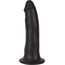 Dildo fin Thinz 7 inch by Curve, negru, vedere completa cu baza ventuza