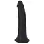 Dildo fin Thinz 8 inch by Curve, negru, vedere completa cu baza ventuza