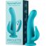 Vibrator rabbit cu rotatie si telecomanda Pirouette by Femme Funn, turcoaz, cutie originala cu pictograme de functii