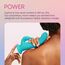 Vibrator rabbit cu rotatie si telecomanda Pirouette by Femme Funn, turcoaz, folosit pe umar