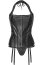 Corset Piele Ecologica Avanza - Negru - vedere frontala