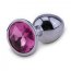 Plug Anal Metal RelaXxxx Silver Pink Medium - vedere frontala