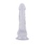 Dildo Realistic cu scrot din silicon transparent Hi-Rubber, 19,5cm x 3,5cm - vedere laterala