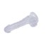 Dildo Realistic cu scrot din silicon transparent Hi-Rubber, 19,5cm x 3,5cm - culoare si material
