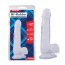 Dildo Realistic cu scrot din silicon transparent Hi-Rubber, 19,5cm x 3,5cm - vedere frontala