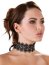 Choker Elegant Dantela Neagra cu Strassuri# - vedere frontala