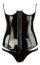 Set Corset si Bikini Latex - Negru - vedere spate
