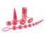 Set Deluxe Pipedream Extreme »Kinki Collection« 9 piese - Rosu - dimensiuni complete