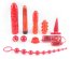 Set Deluxe Pipedream Extreme »Kinki Collection« 9 piese - Rosu - culoare si material